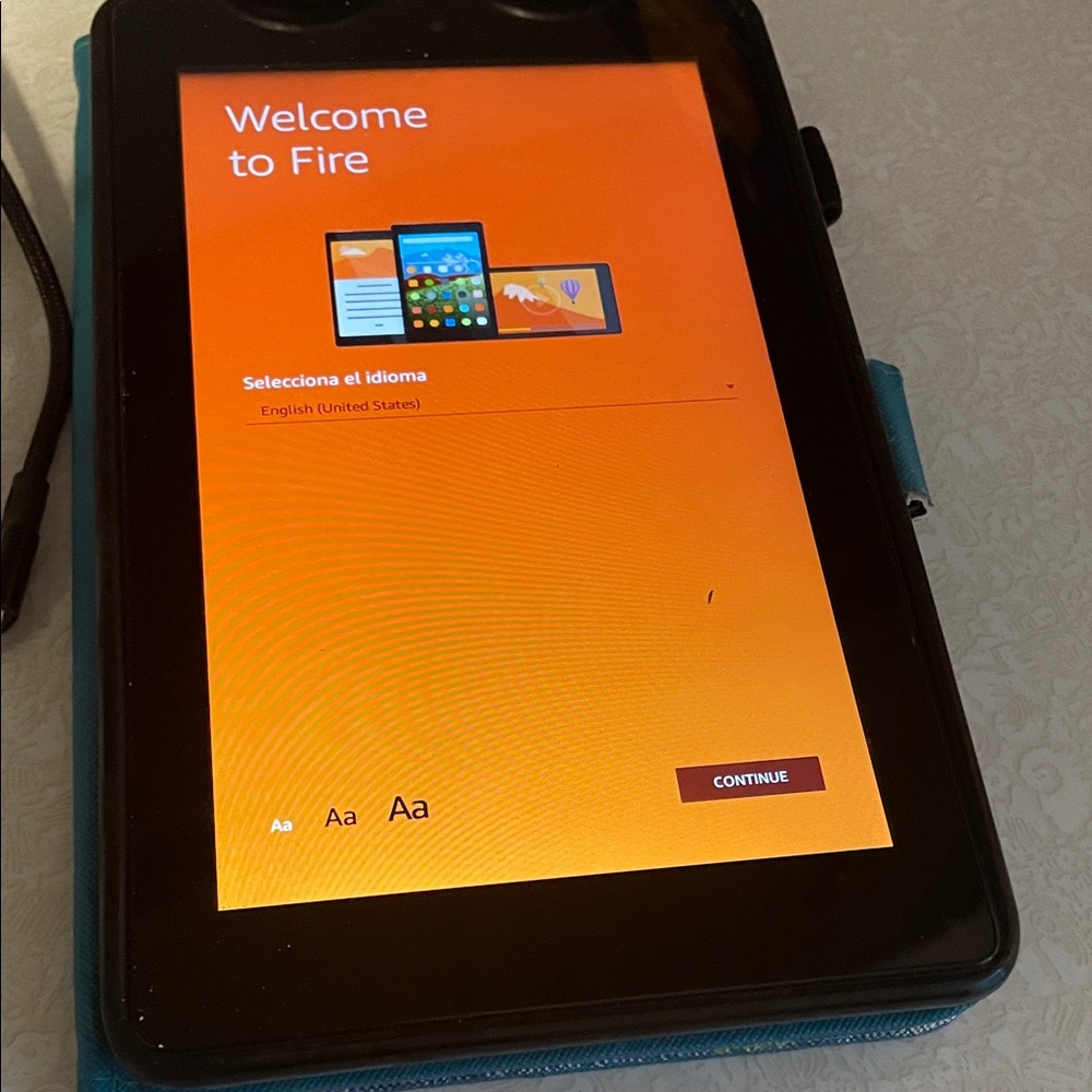 Amazon Fire Tablet - Black with Teal Case